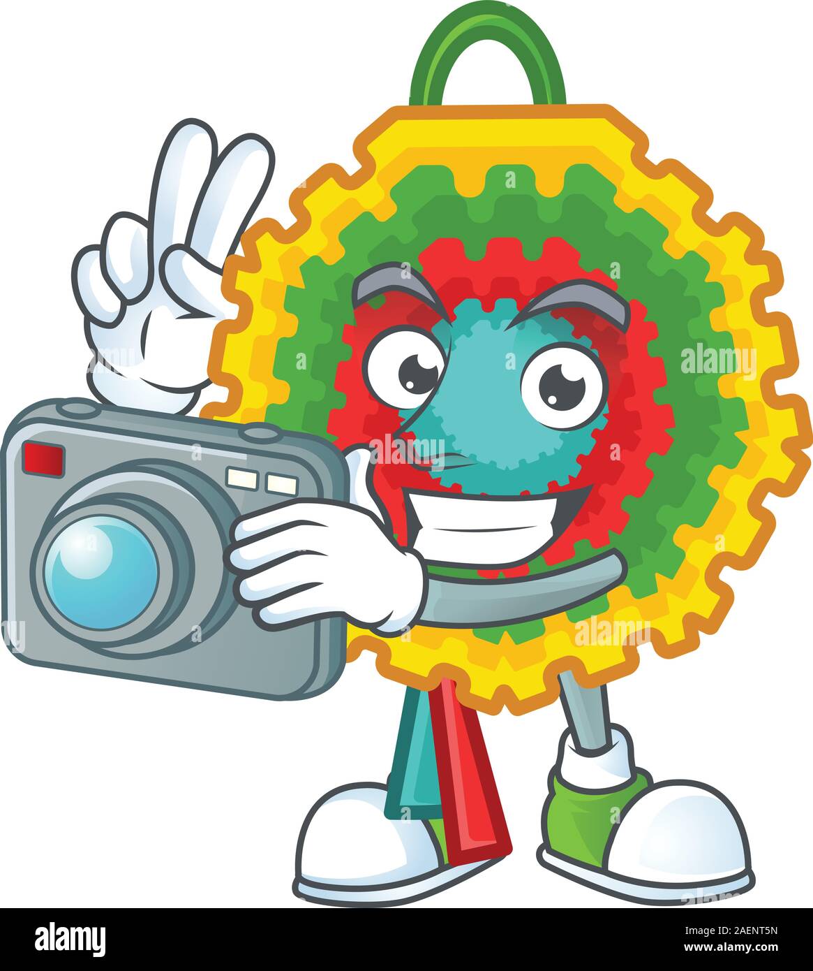 a professional Photographer pinata cartoon character with a camera ...