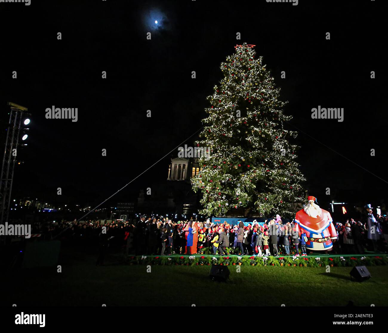 The lighting of the Christmas tree in Rome with the mayor Virginia Raggi. (Photo by Claudio Sisto/Pacific Press) Stock Photo