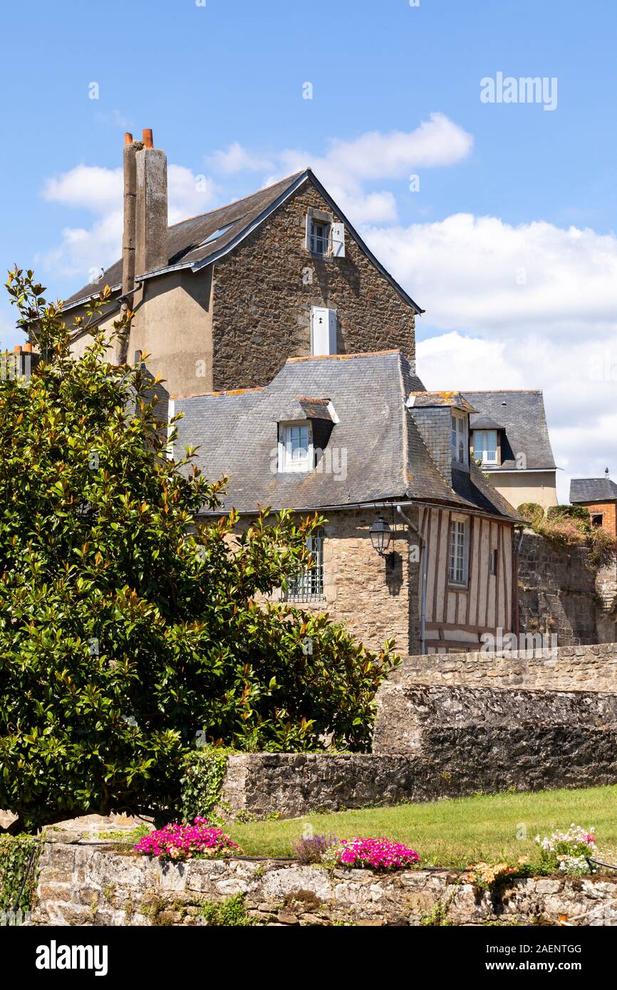Vannes (Brittany, northwestern France) houses built up against the