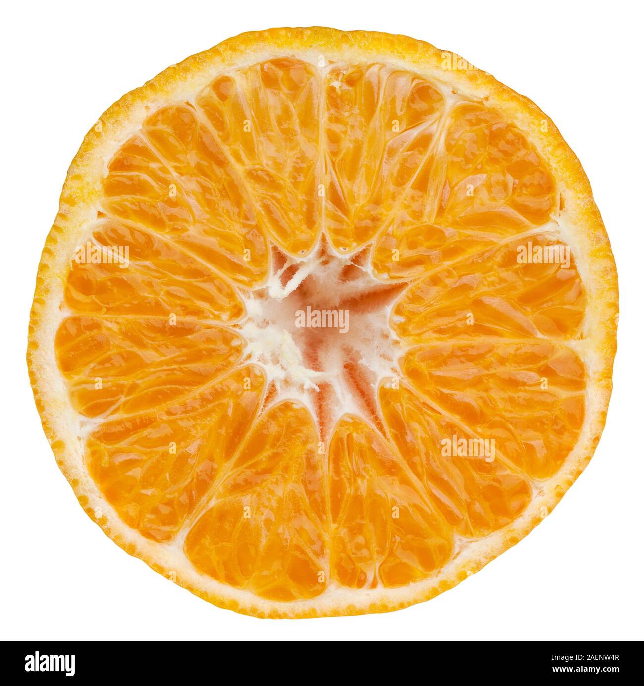 Tangerine slice isolated on white background Stock Photo - Alamy