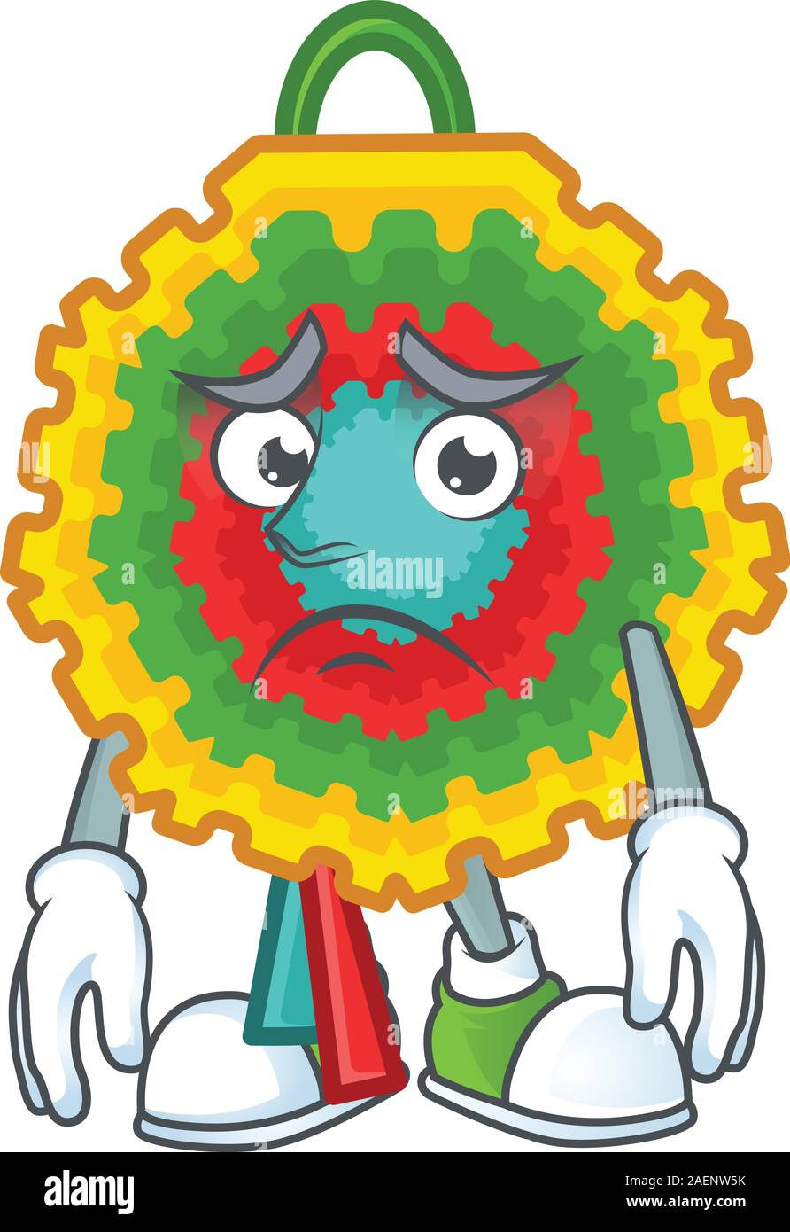 Pinata Svg Scared Pinata Cartoon character showing afraid look face Stock Vector Image ...