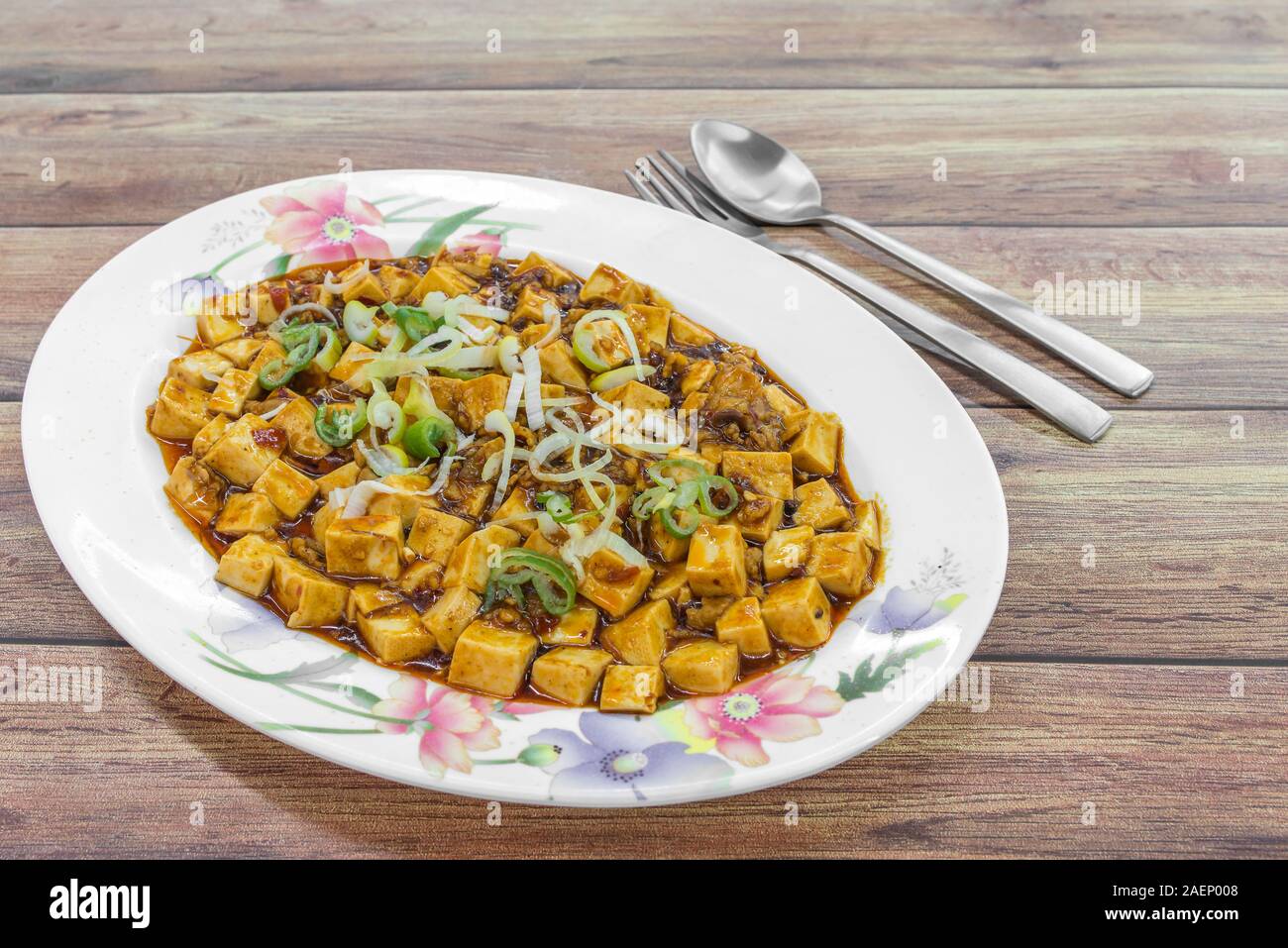 Asia China Chengdu Chongqing Food On Table Mapo Toufu bean Curd Is 
