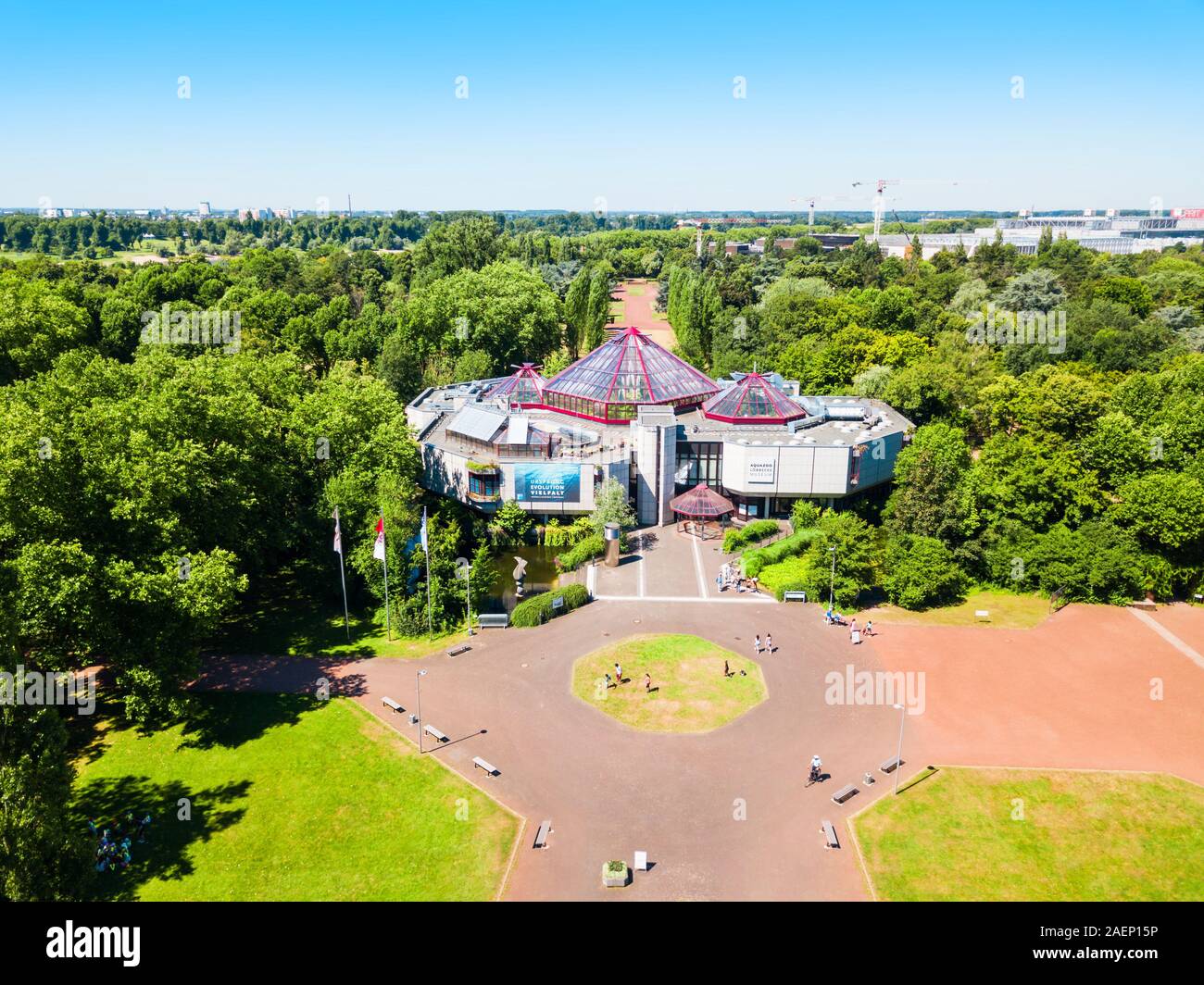 DUSSELDORF, GERMANY - JULY 02, 2018: Aquazoo Lobbecke Museum is a aquarium and museum located in Nordpark in Dusseldorf city in Germany Stock Photo
