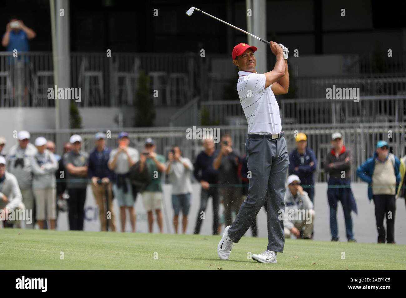 Melbourne, Australia. 10th Dec, 2019. Tiger Woods attends the training session ahead of the 2019 Presidents Cup at Royal Melbourne Golf Club in Melbourne, Australia, Dec. 10, 2019. Credit: Bai Xuefei/Xinhua/Alamy Live News Stock Photo