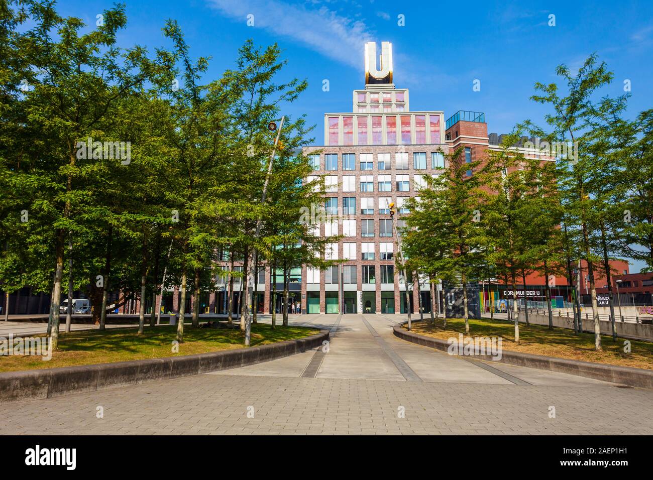 DORTMUND, GERMANY - JULY 04, 2018: U-Tower or Dortmunder U was brewery building, now center of arts and creativity Museum Ostwall in Dortmund, Germany Stock Photo