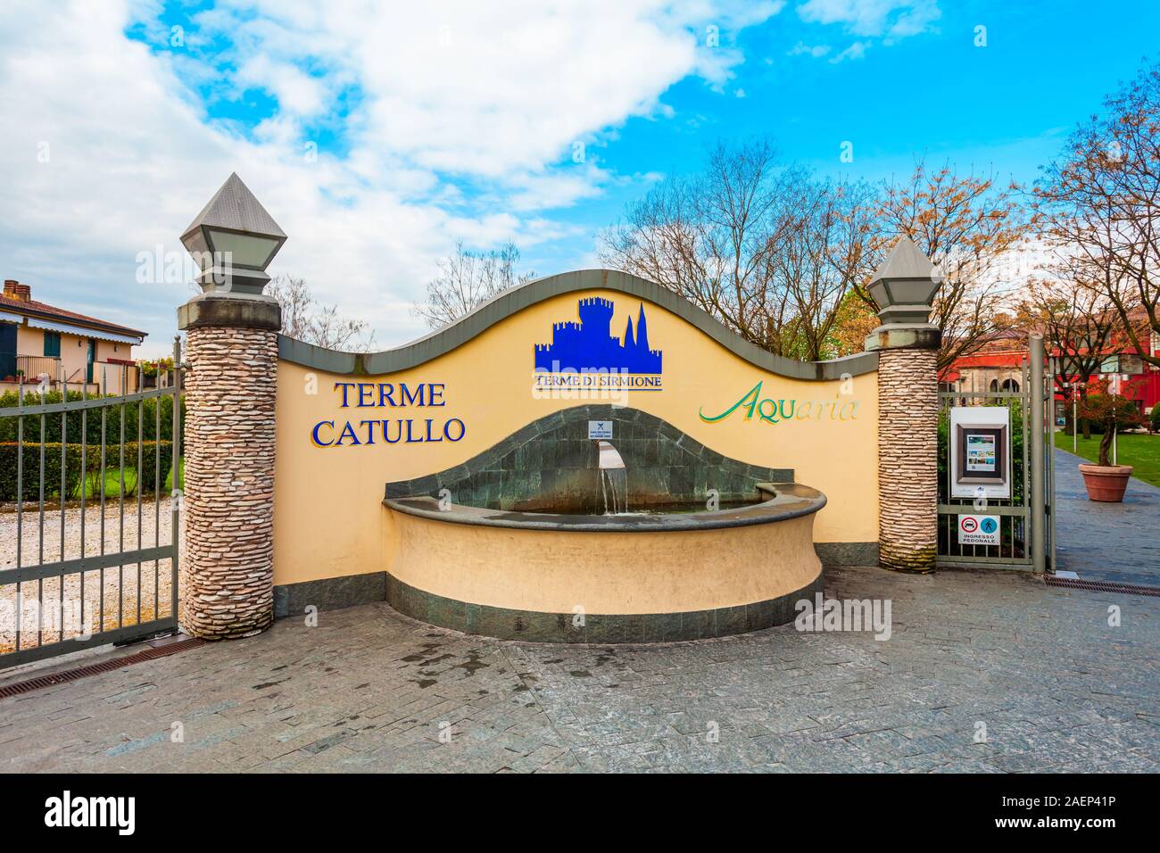 SIRMIONE, ITALY - APRIL 12, 2019: Terme Catullo or Aquaria Thermal SPA in the Sirmione town, located at the Garda lake in Italy Stock Photo