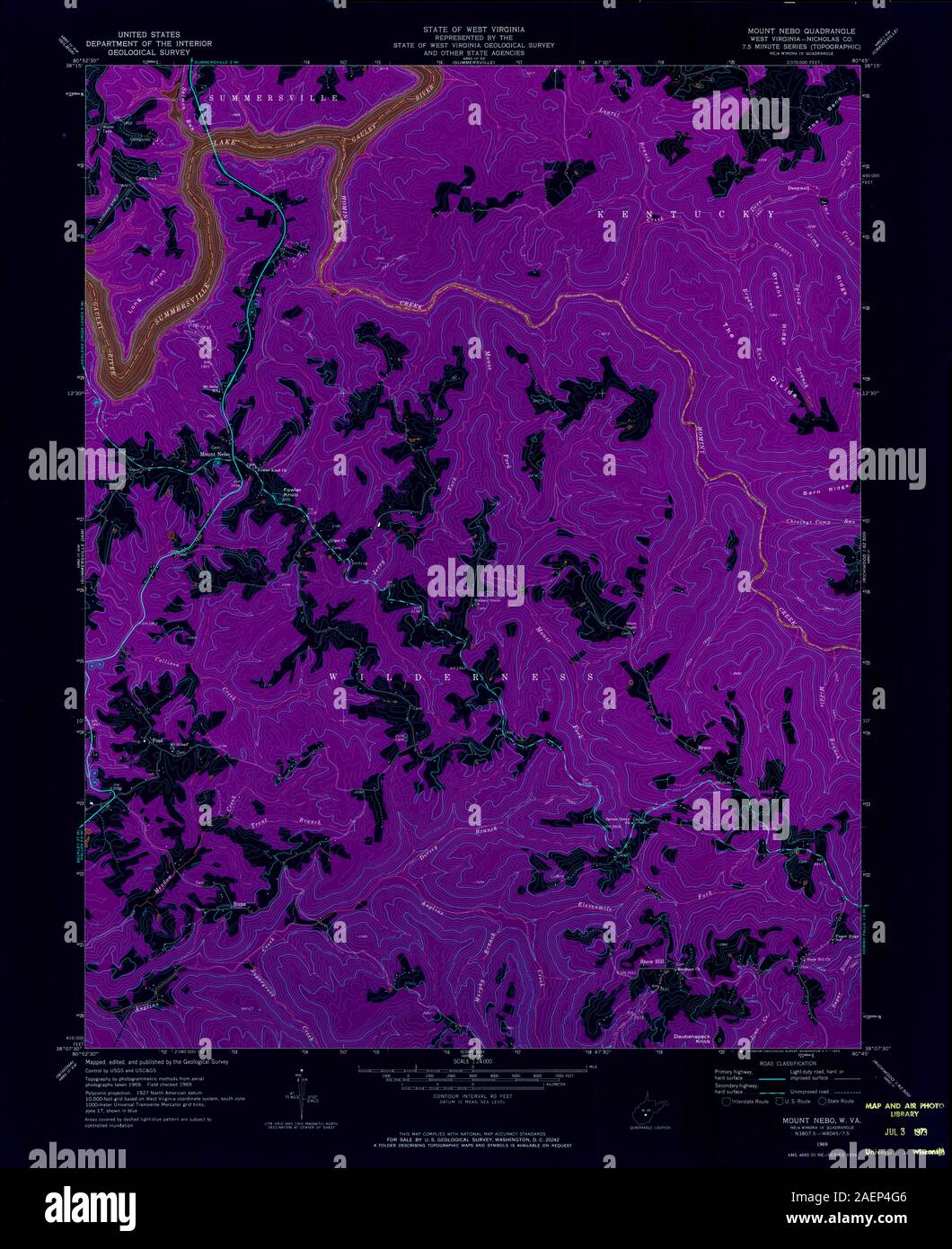 WV Mount Nebo 701105 1969 24000 Inverted Stock Photo Alamy