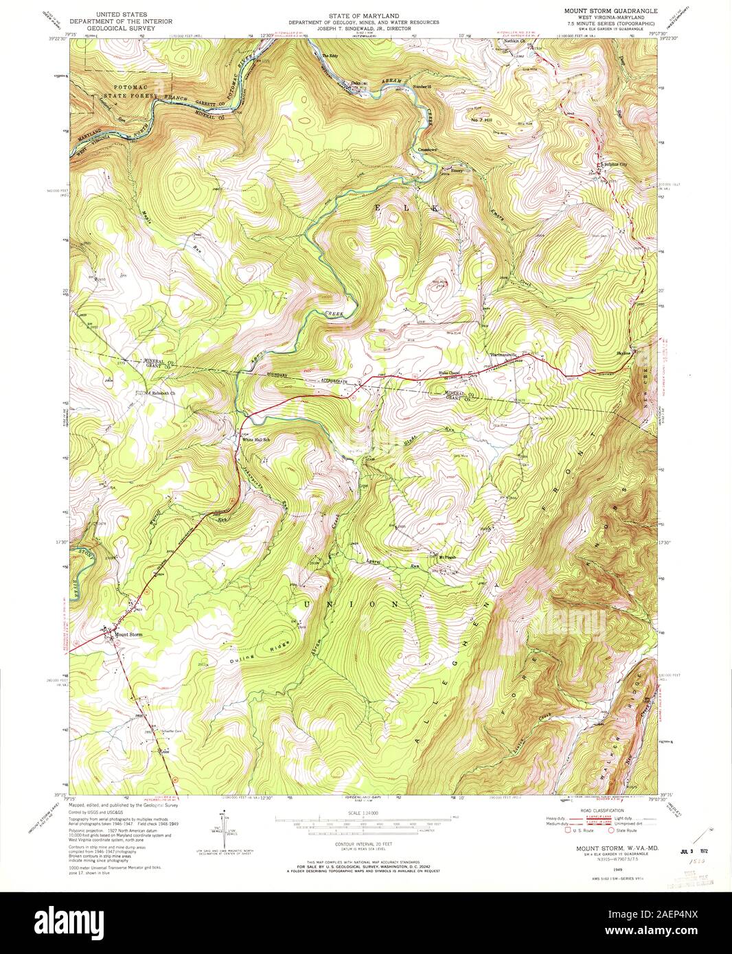 WV Mount Storm 253057 1949 24000 Stock Photo Alamy