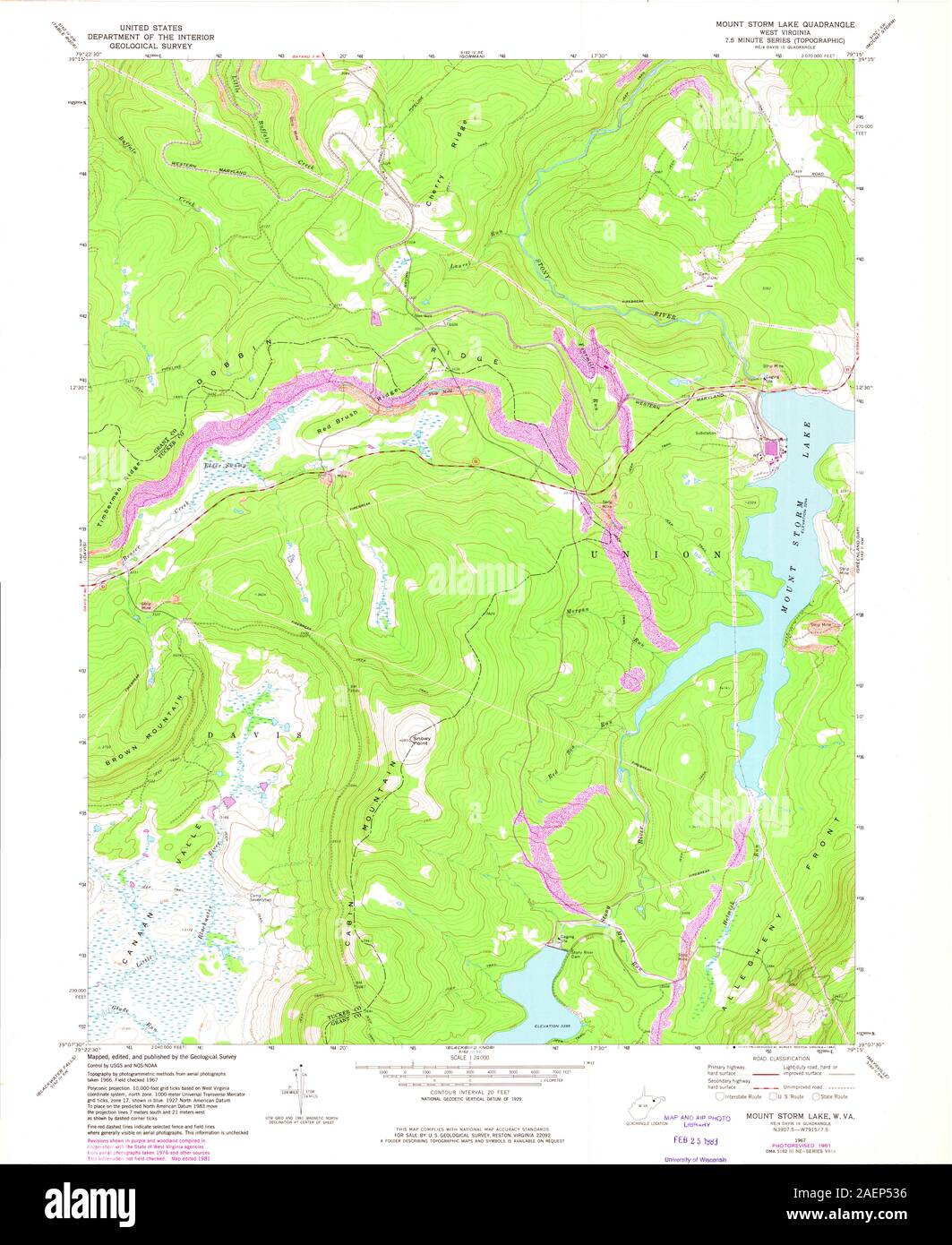 WV Mount Storm Lake 701113 1967 24000 Stock Photo Alamy