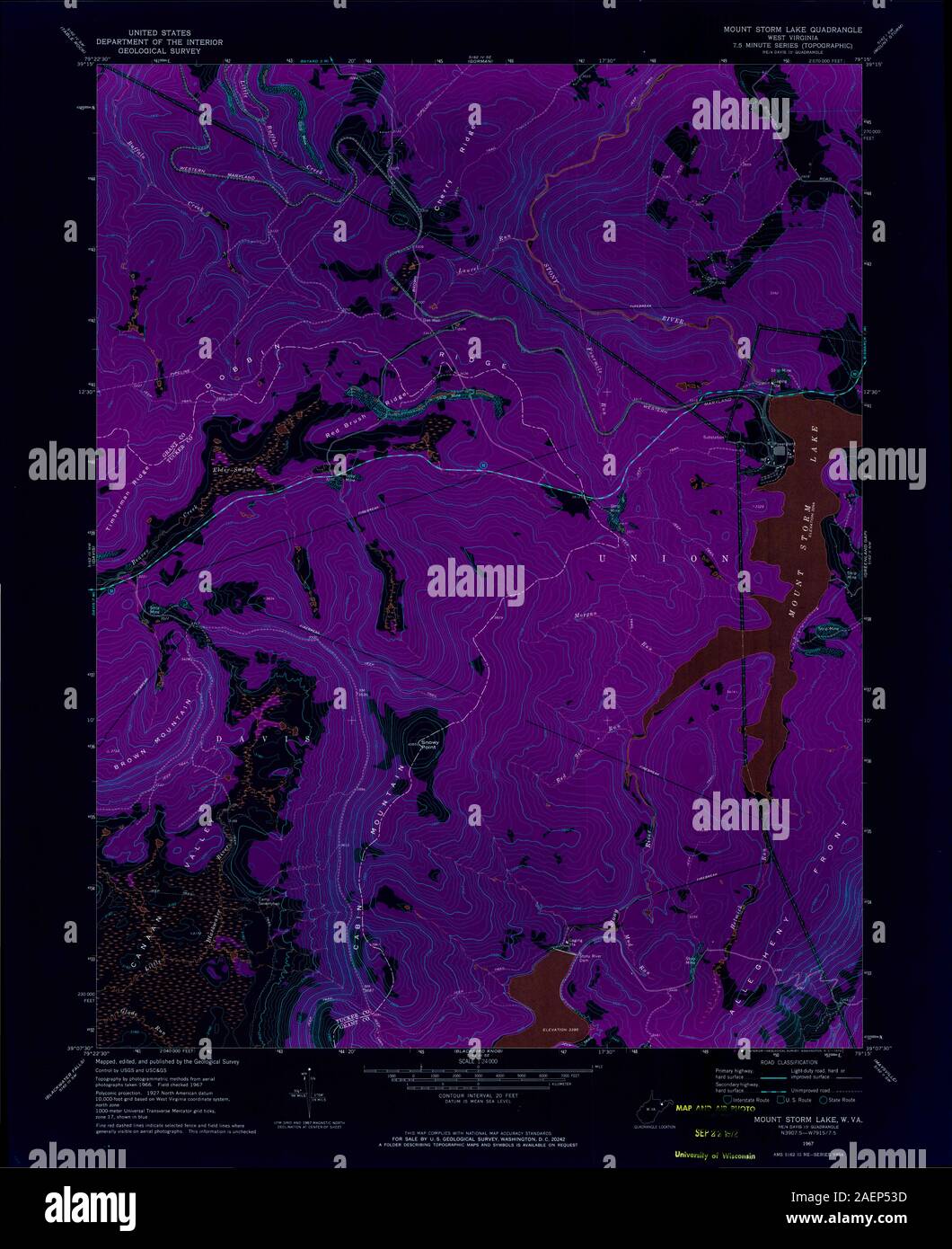 WV Mount Storm Lake 701114 1967 24000 Inverted Stock Photo Alamy