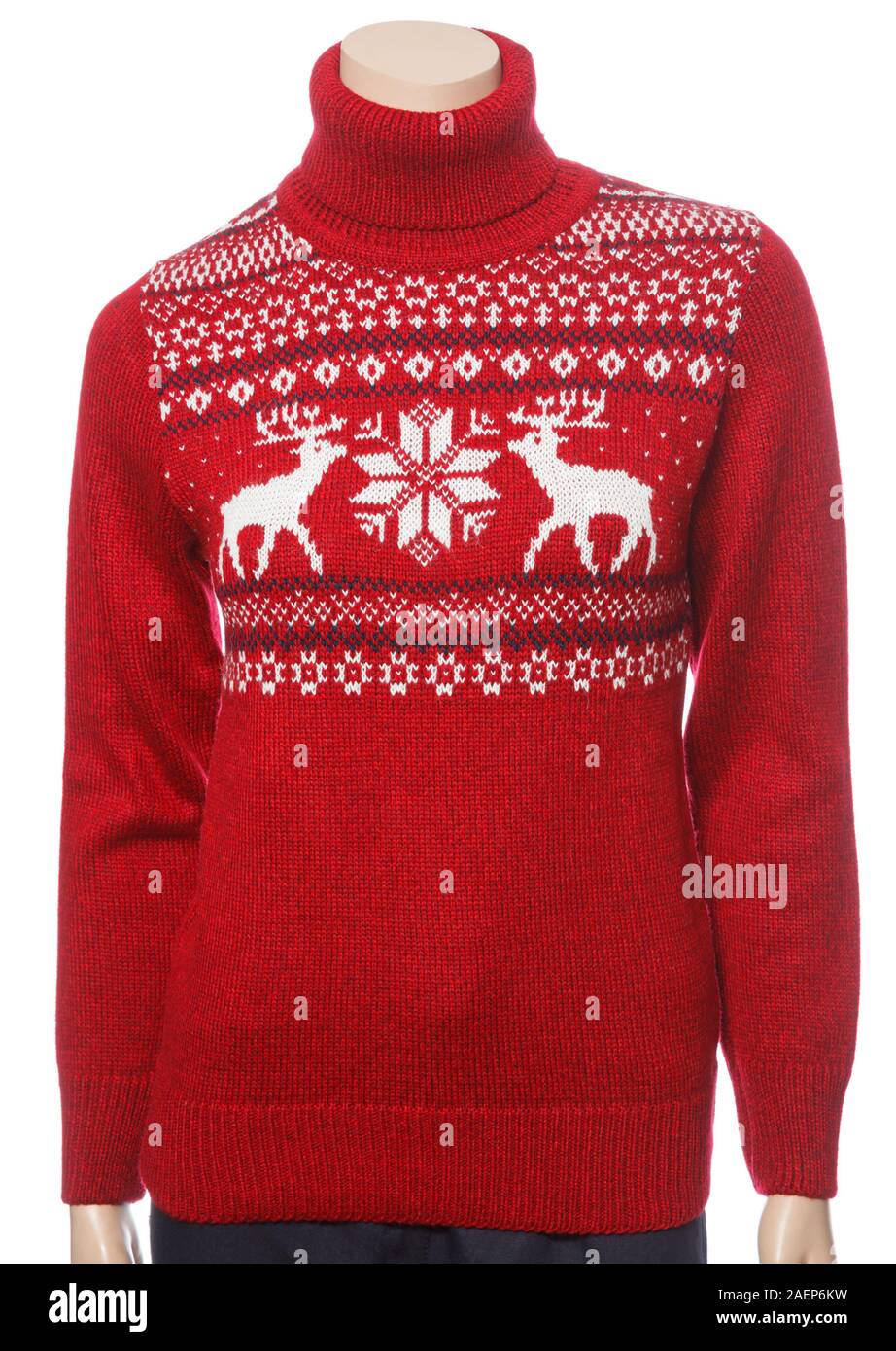 Turtleneck Christmas print knitted sweater