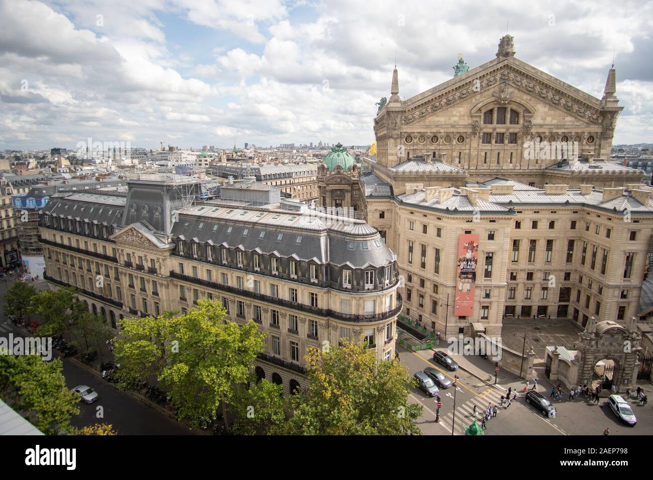 View of Paris City from Galleries Lafayette Rooftop Stock Photo