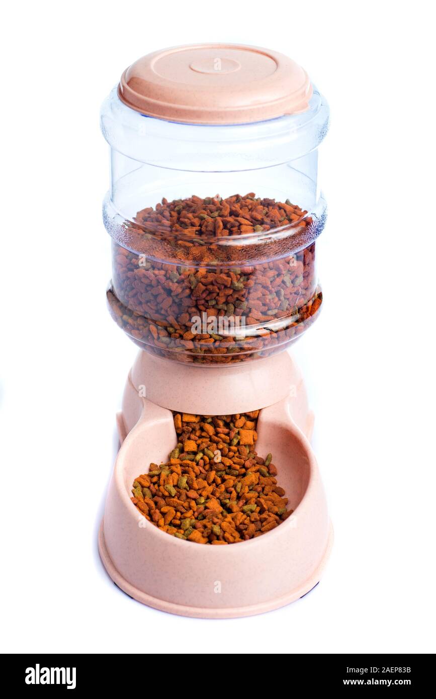 Pet Dry Food Storage Meal Feeder Dispenser or pet food dispenser on a