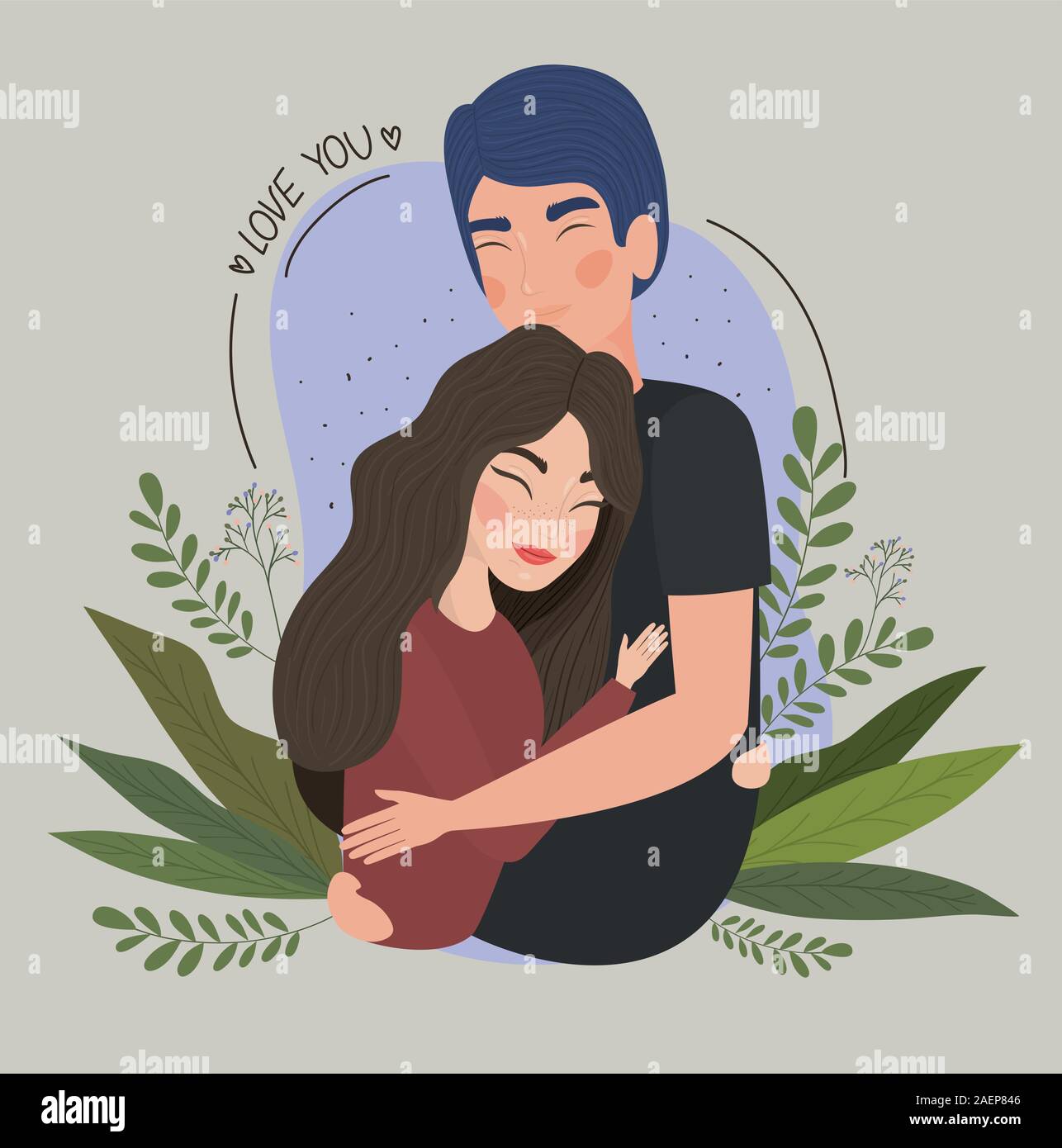 Couple of woman and man drawing vector design Stock Vector Image & Art ...