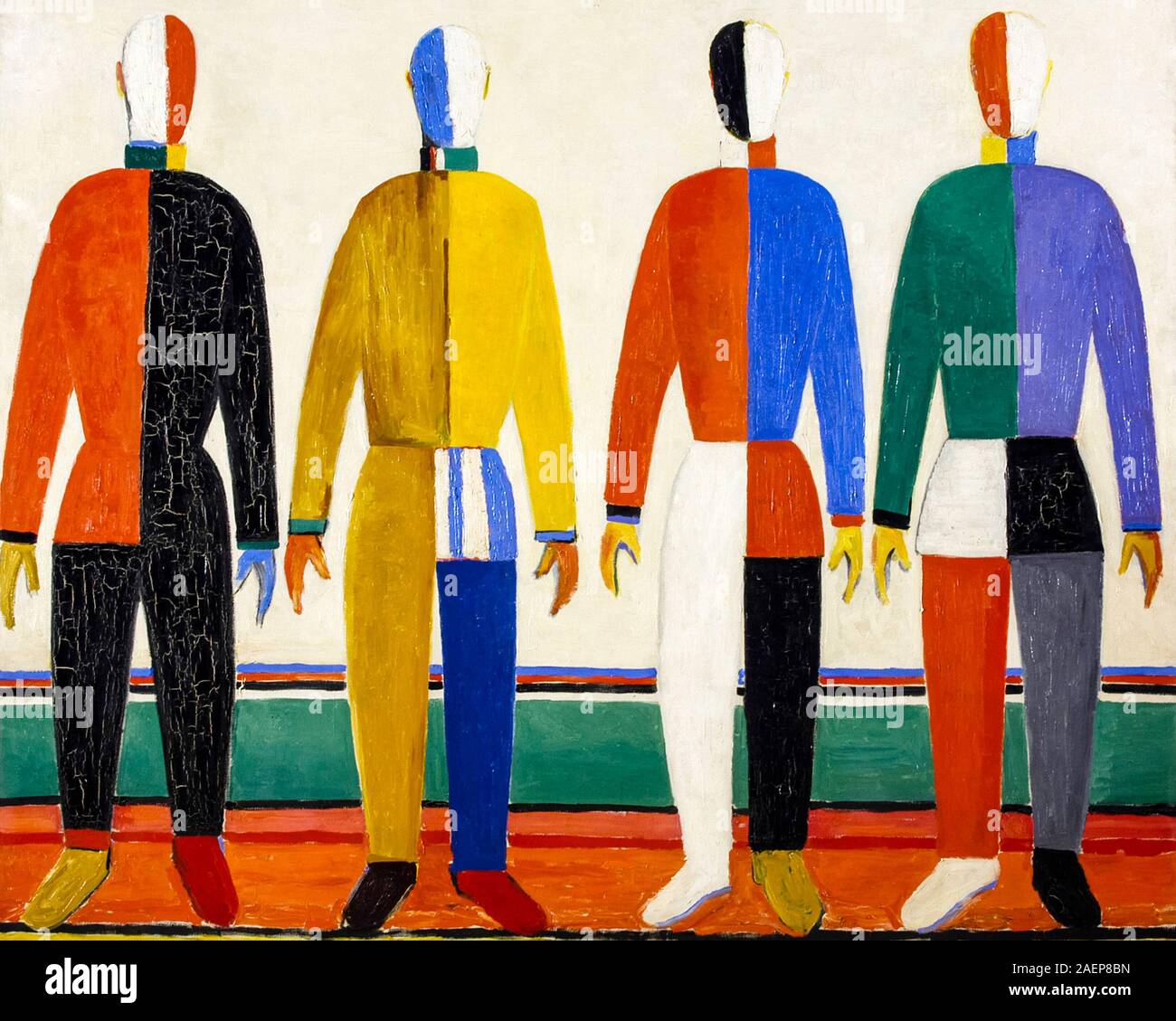 Kazimir Malevich, abstract painting, The Sportsmen, 1928-1931 Stock Photo