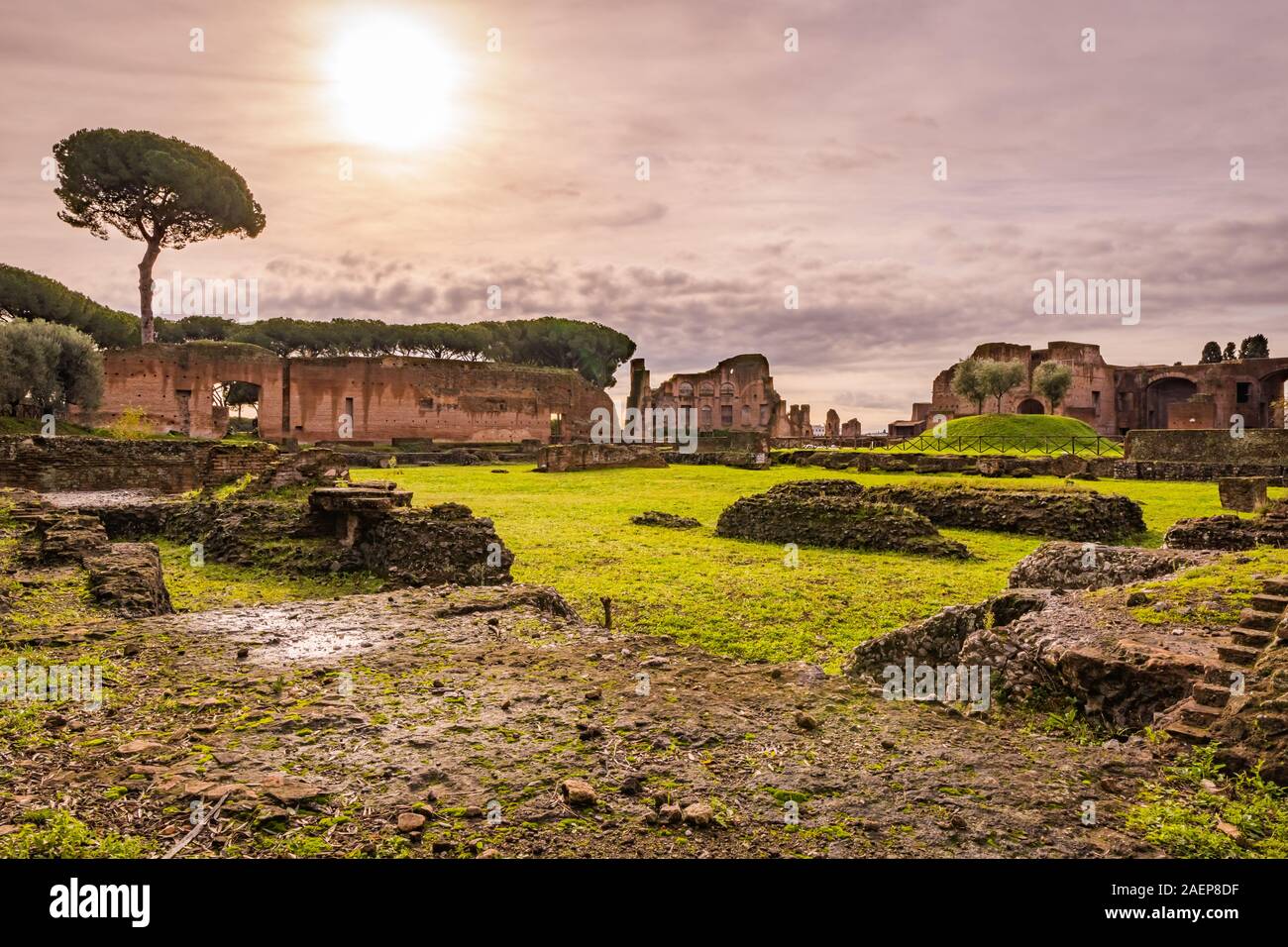 Panoramic view of the Roman Forum, Rome, Italy Stock Photo