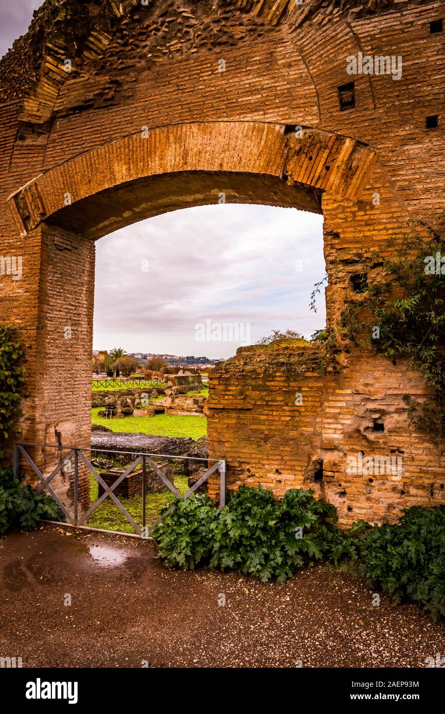 Panoramic view of the Roman Forum, Rome, Italy Stock Photo