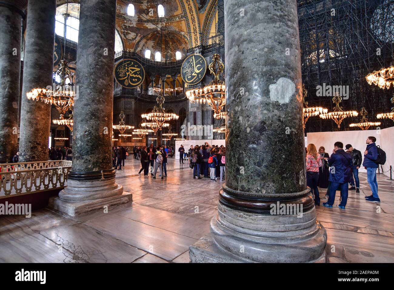 Turkey, Istanbul. Hagia Sophia (Aya Sofia) is a large Christian basilica of Constantinople built in the 4th century, then rebuilt larger in the 6th ce Stock Photo