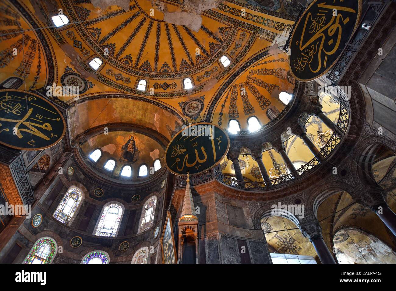 Turkey, Istanbul. Hagia Sophia (Aya Sofia) is a large Christian basilica of Constantinople built in the 4th century, then rebuilt larger in the 6th ce Stock Photo