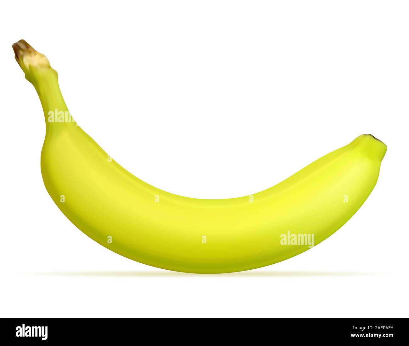 banana ripe yellow and a some green vector illustration isolated on ...