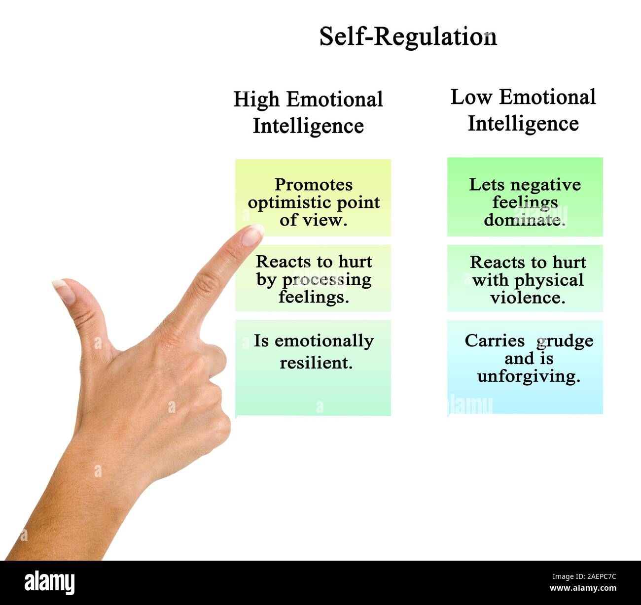 SelfRegulation of high and low EQ Stock Photo Alamy