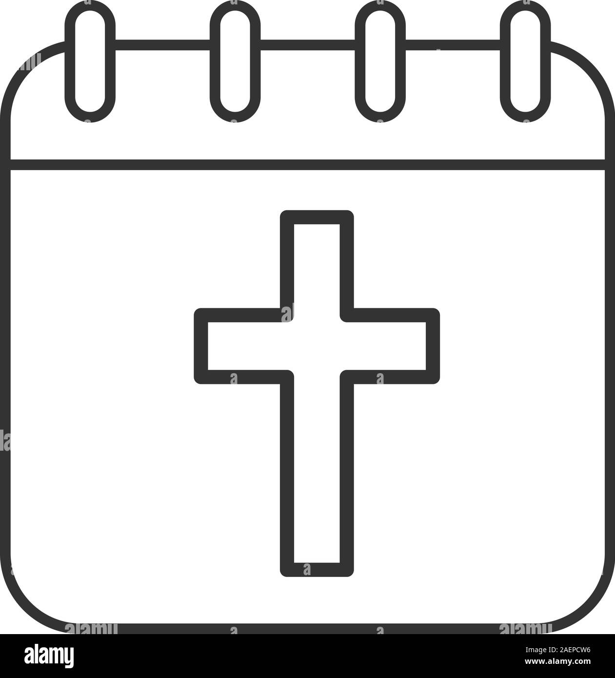 Easter Day linear icon. Thin line illustration. Calendar page with