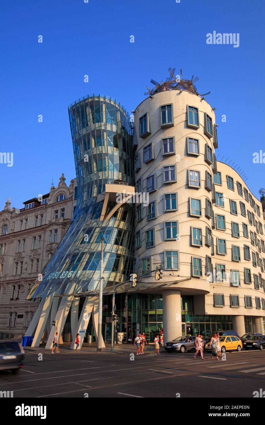 Dancing House by Frank Gehry, Prague, Czech Republic Stock Photo