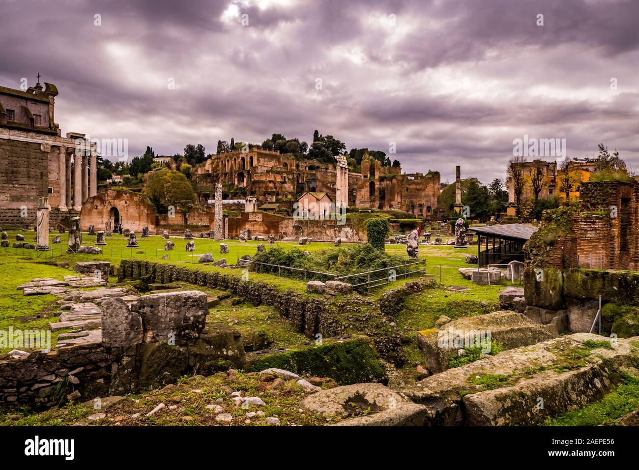 Panoramic view of the Roman Forum, Rome, Italy Stock Photo