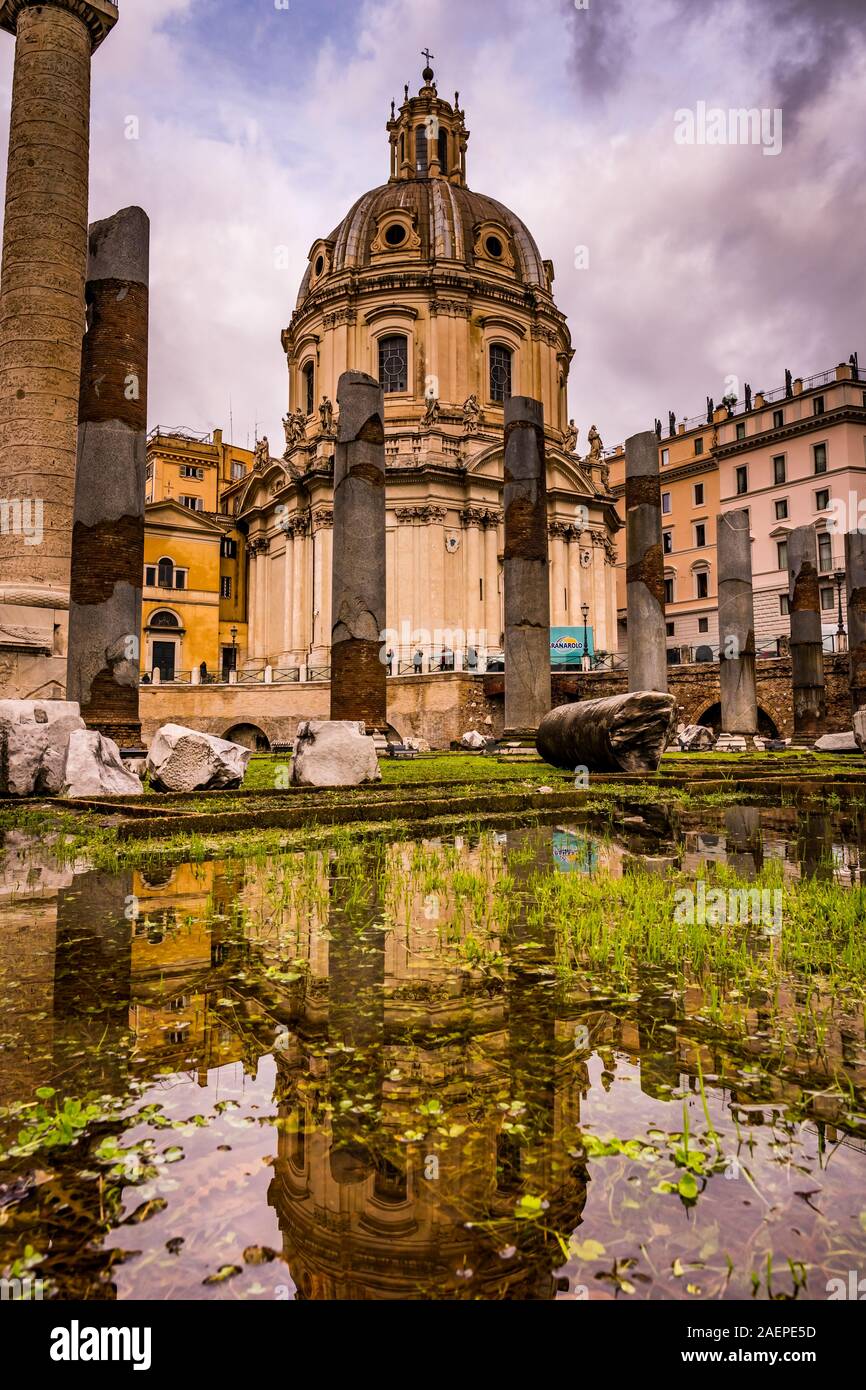 Panoramic view of the Roman Forum, Rome, Italy Stock Photo