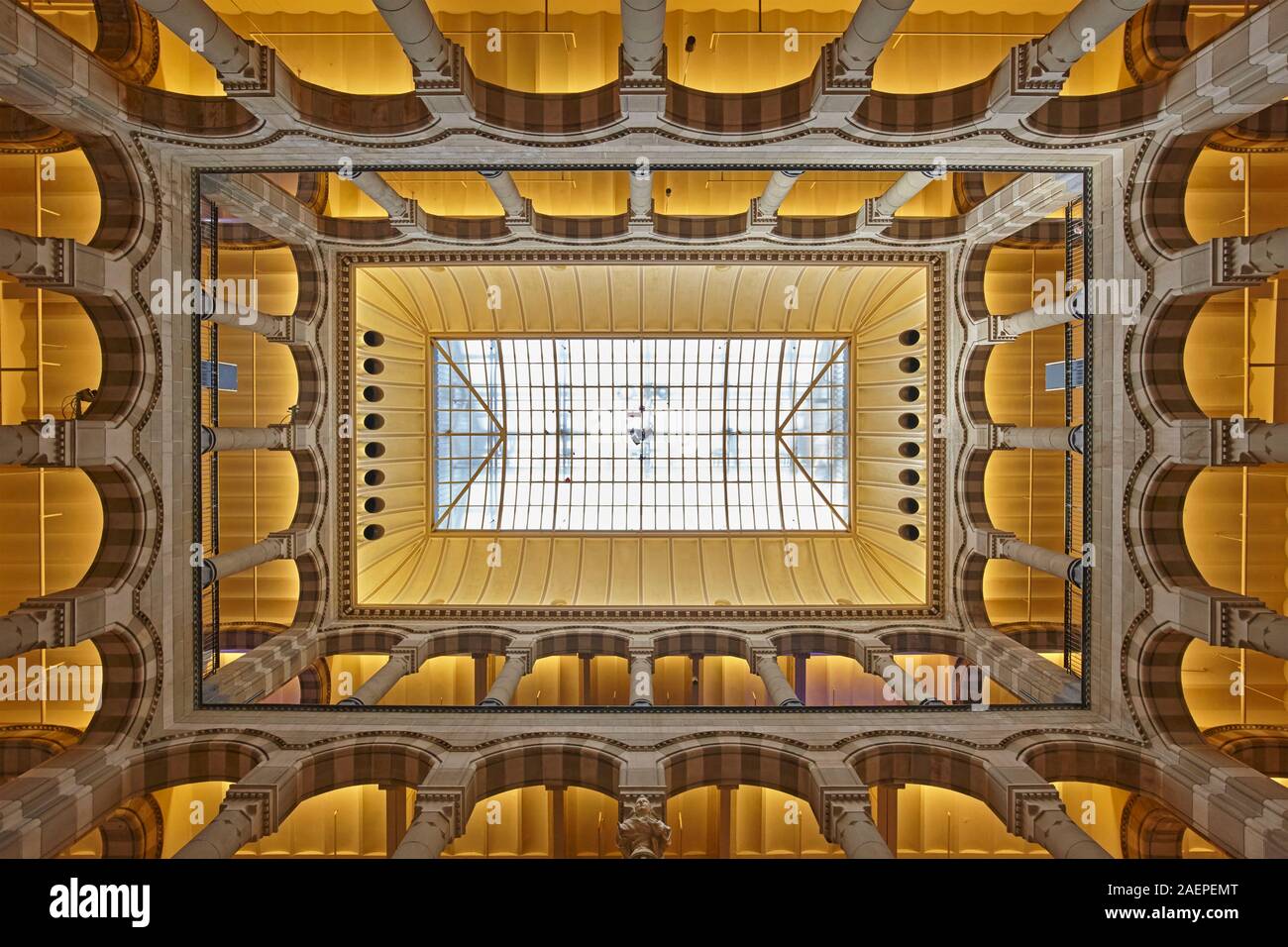 The ceiling of the Magna Plaza shopping mall in Amsterdam, Netherlands Stock Photo