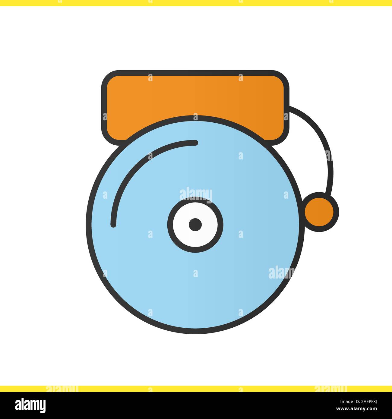 School bell color icon. Isolated vector illustration Stock Vector Image ...
