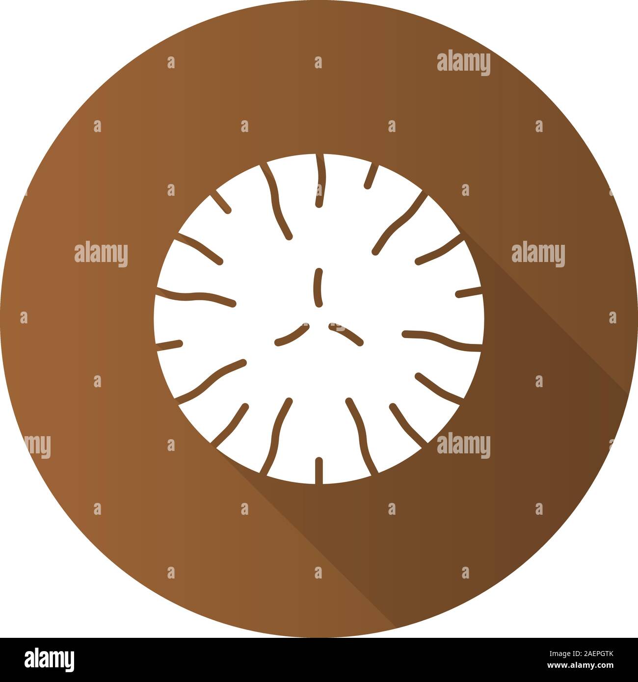 Nutmeg flat design long shadow glyph icon. Mace spice. Vector