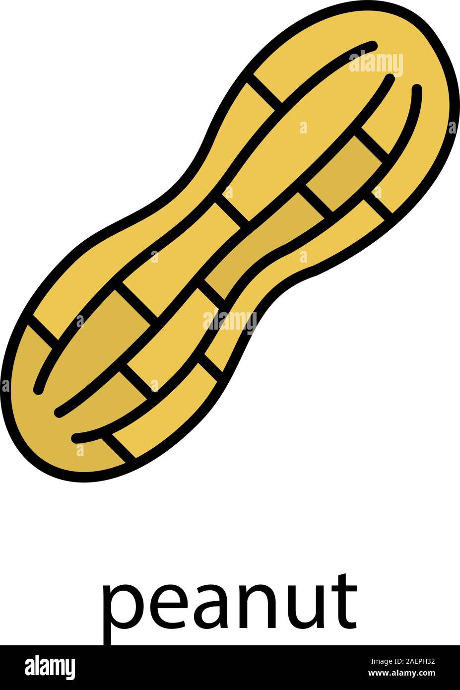 Peanut color icon. Isolated vector illustration Stock Vector Image ...