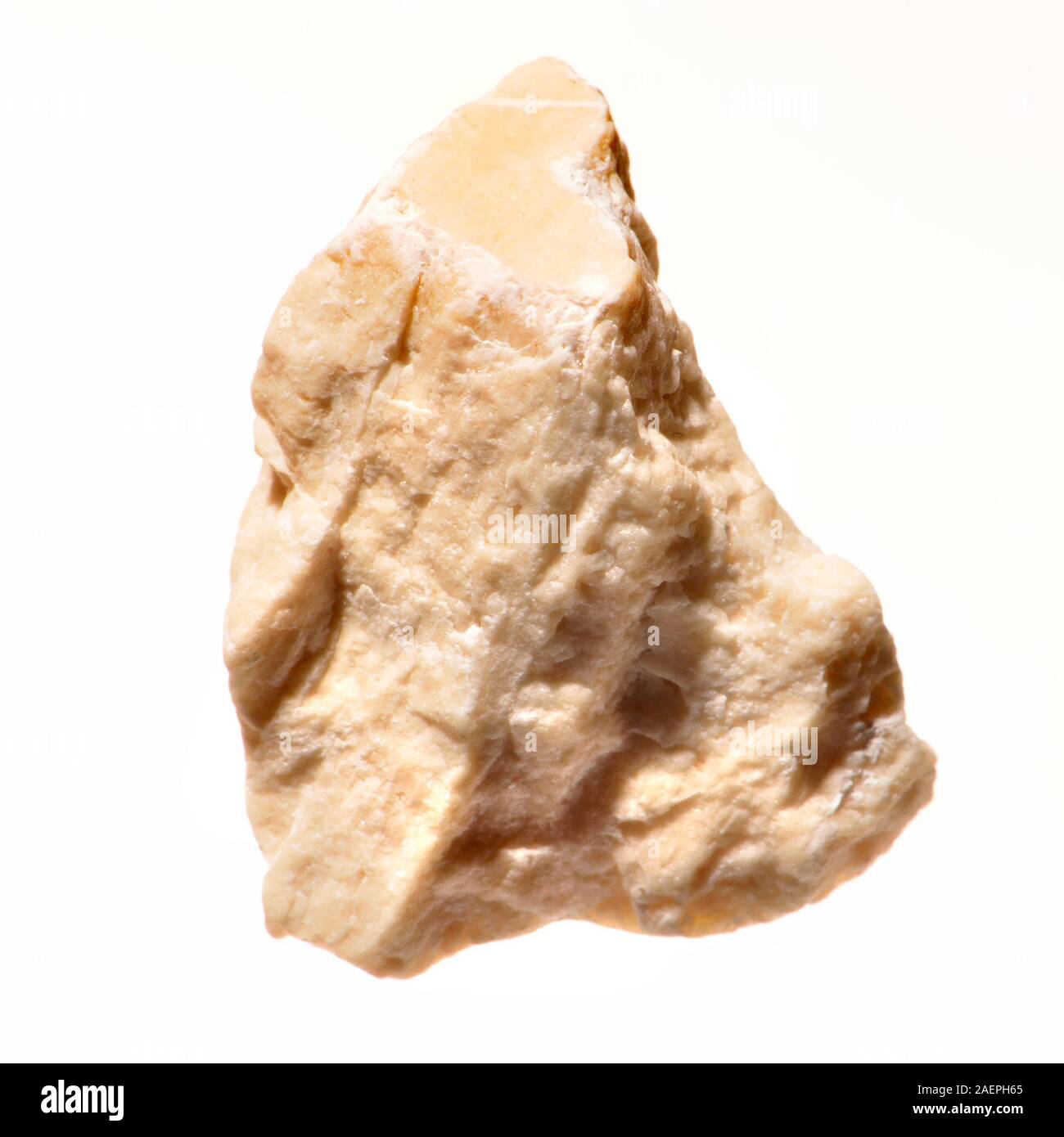 White aragonite (calcium carbonate) Stock Photo