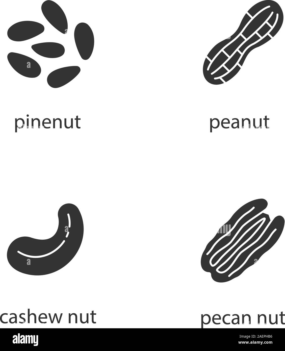 Types of nuts Black and White Stock Photos & Images Alamy
