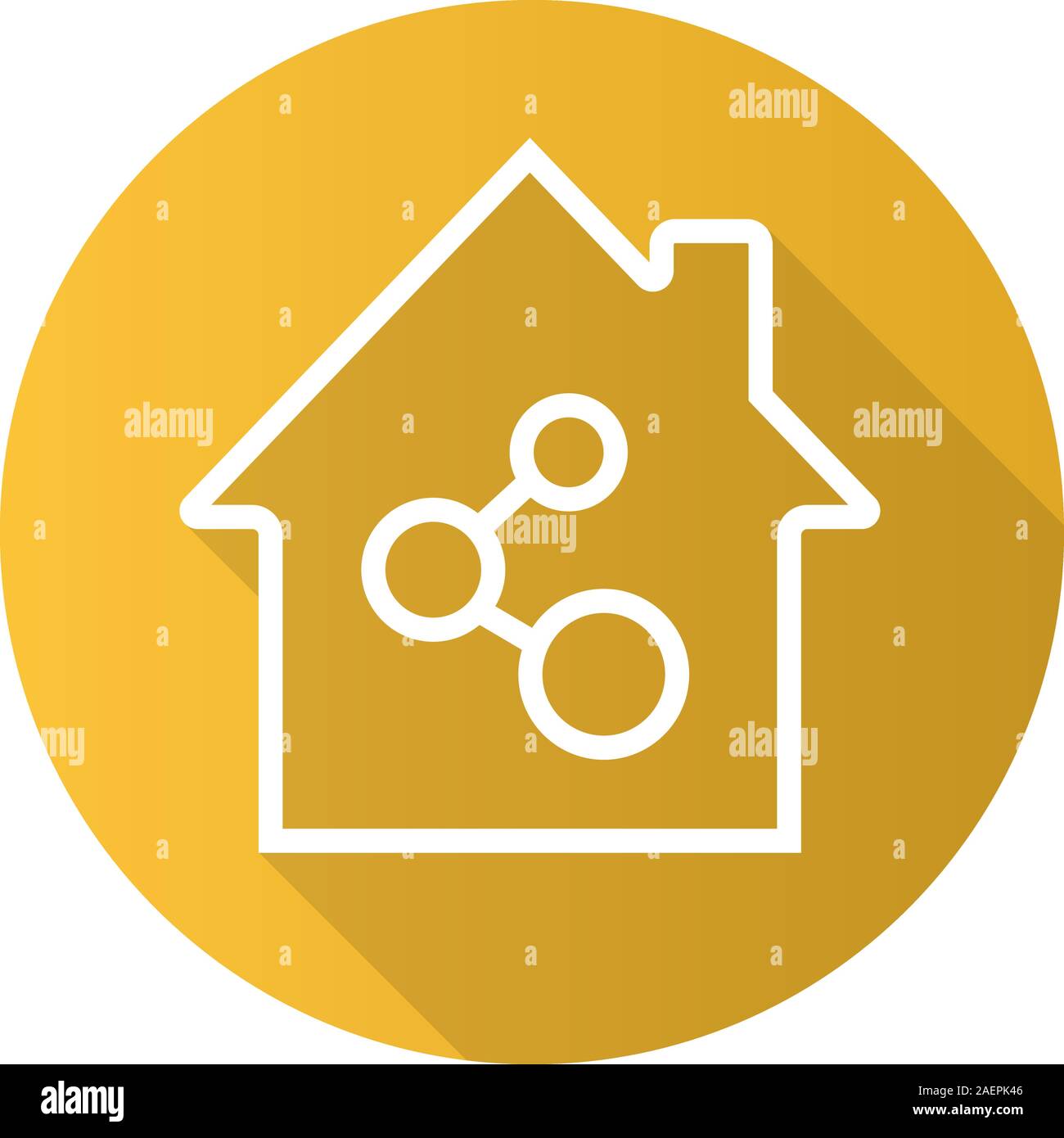 Home network connection flat linear long shadow icon. Internet providing. Vector outline symbol Stock Vector