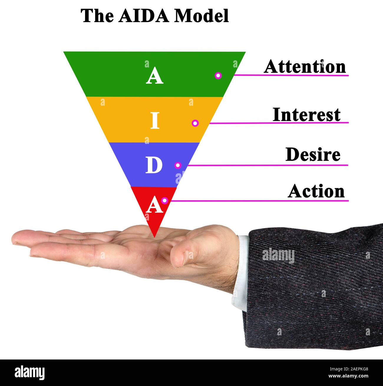 Components of AIDA model Stock Photo