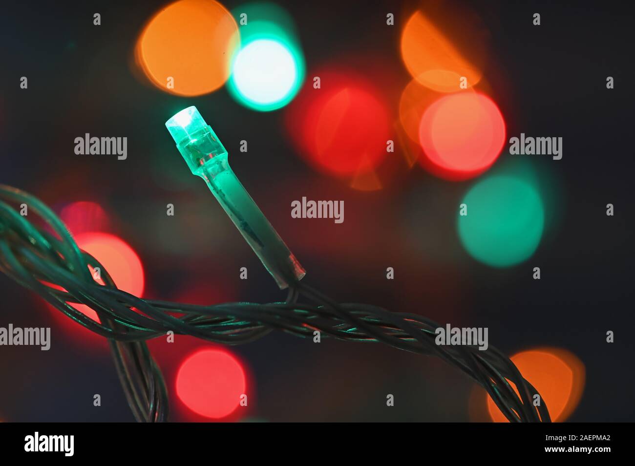 Closeup Blinker Decorative lights in christmas lights nighttime Stock ...