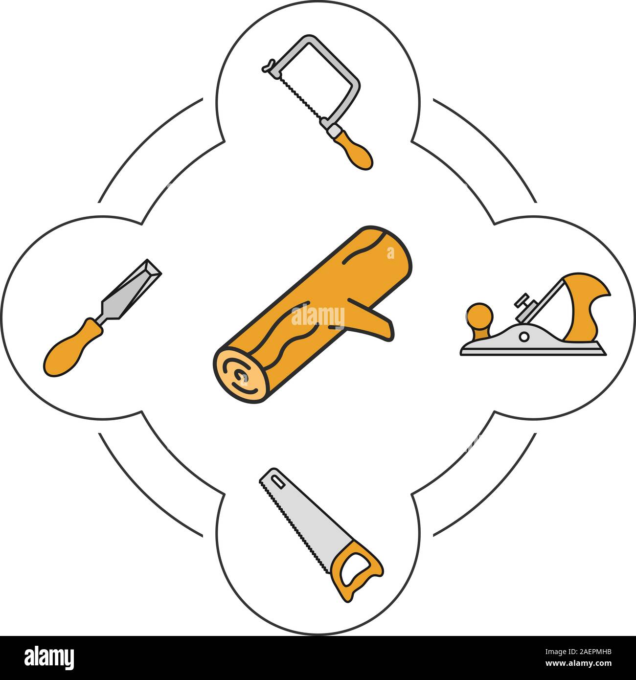 Woodcutting tools Stock Vector Images Alamy