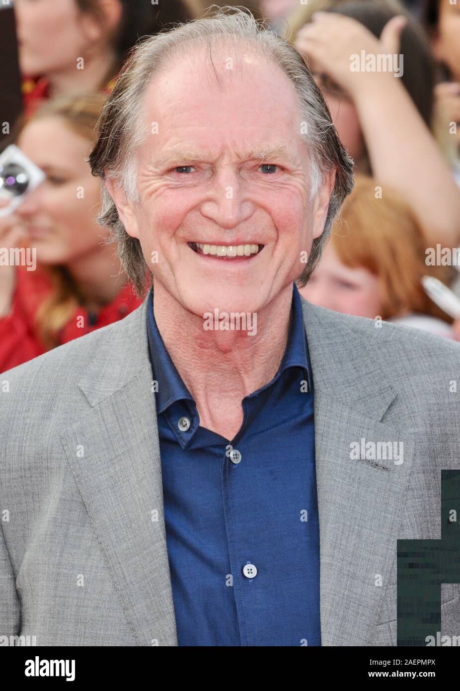 David Bradley,  Harry Potter And The Deathly Hallows Part 2,  World Premiere,  Trafalgar Square,  London.  UK Stock Photo