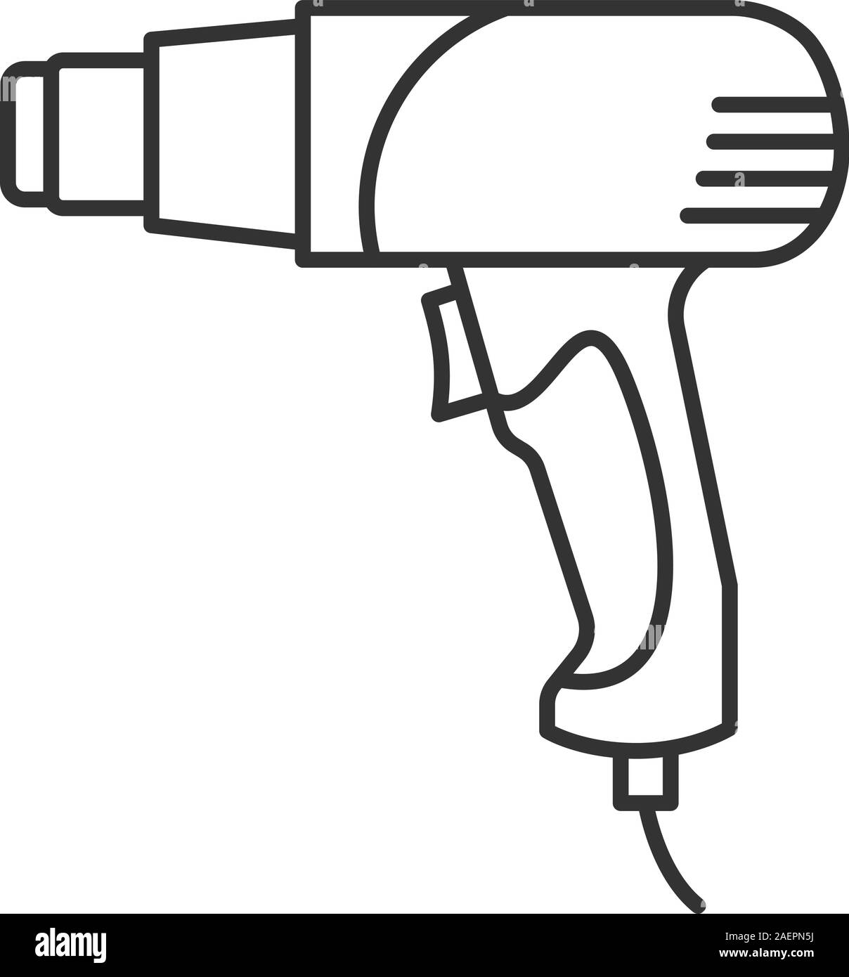 Heat gun linear icon. Thin line illustration. Contour symbol. Hot air