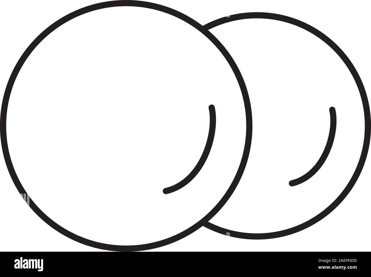 Cotton pads linear icon. Thin line illustration. Cotton discs. Contour