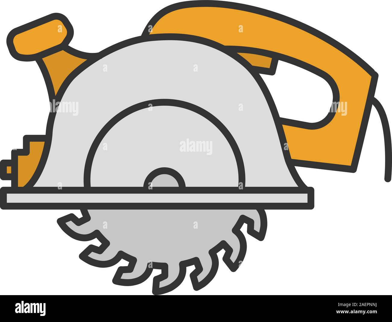 Circular saw color icon. Disc saw. Isolated vector illustration Stock Vector
