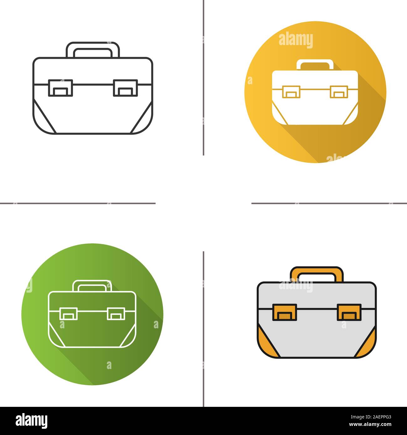 Tool box icon. Flat design, linear and color styles. Isolated vector illustrations Stock Vector