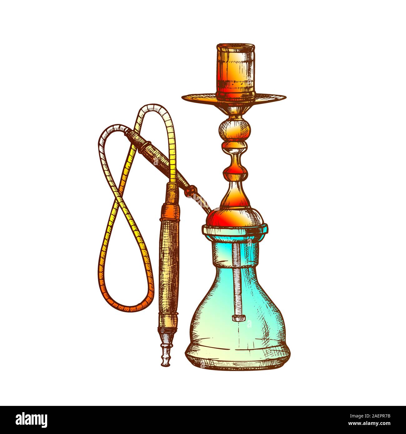 Hookah Lounge Cafe Equipment Hand Drawn Vector Stock Vector Image & Art