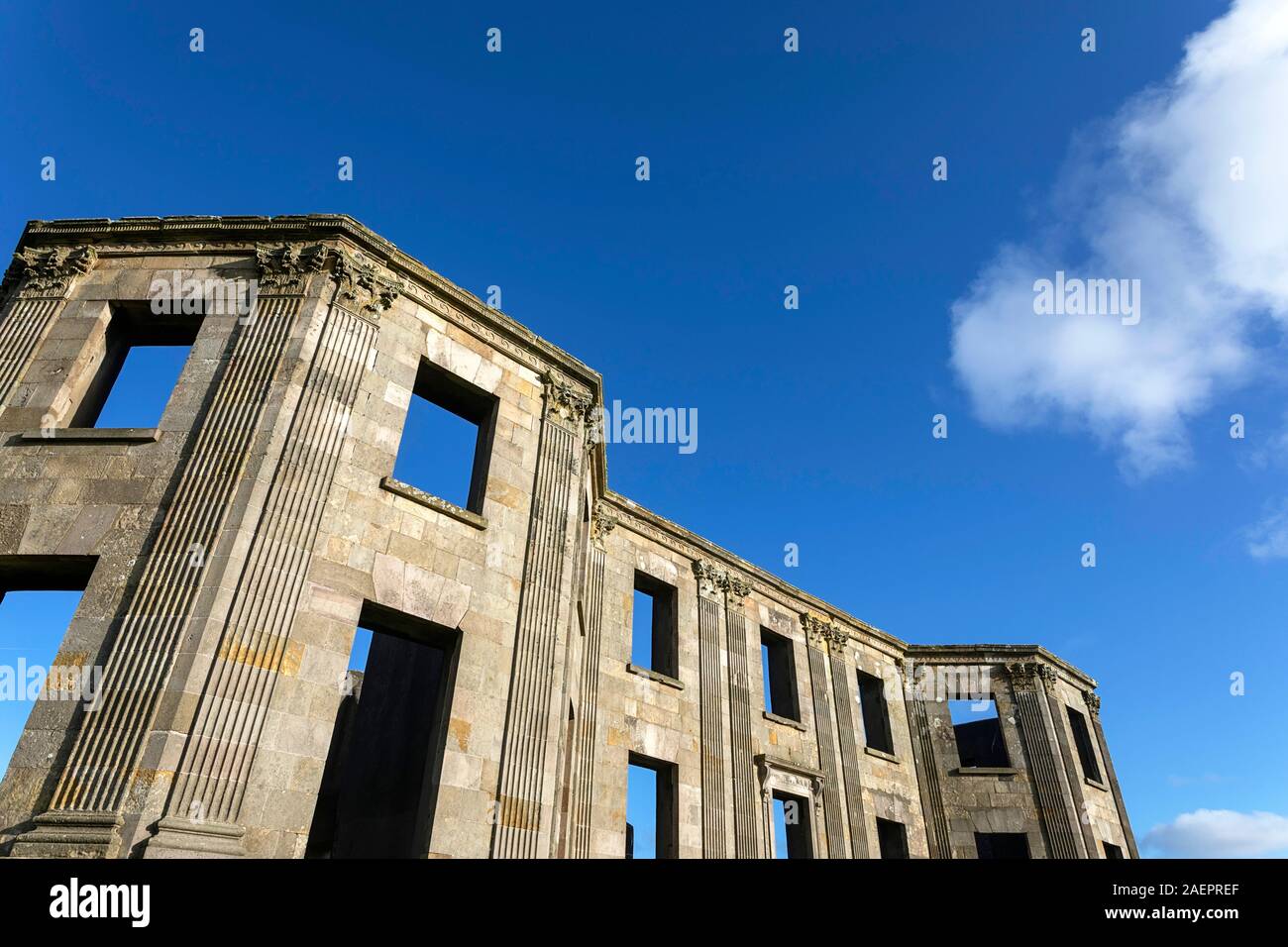 Downhill Castle at Mussenden Temple in Castlerock, County Londonderry Northern Ireland Stock Photo