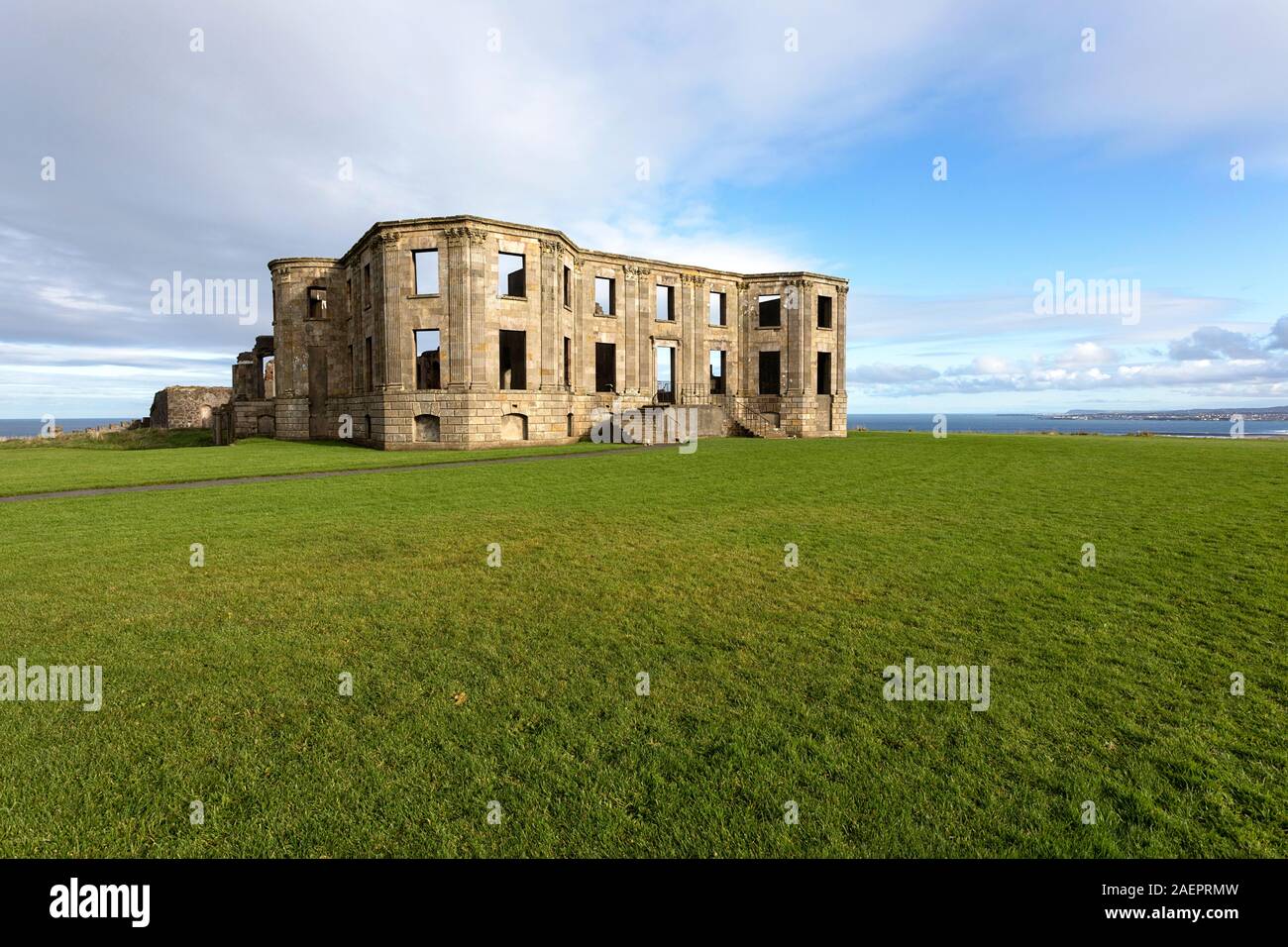 Downhill Castle at Mussenden Temple in Castlerock, County Londonderry Northern Ireland Stock Photo