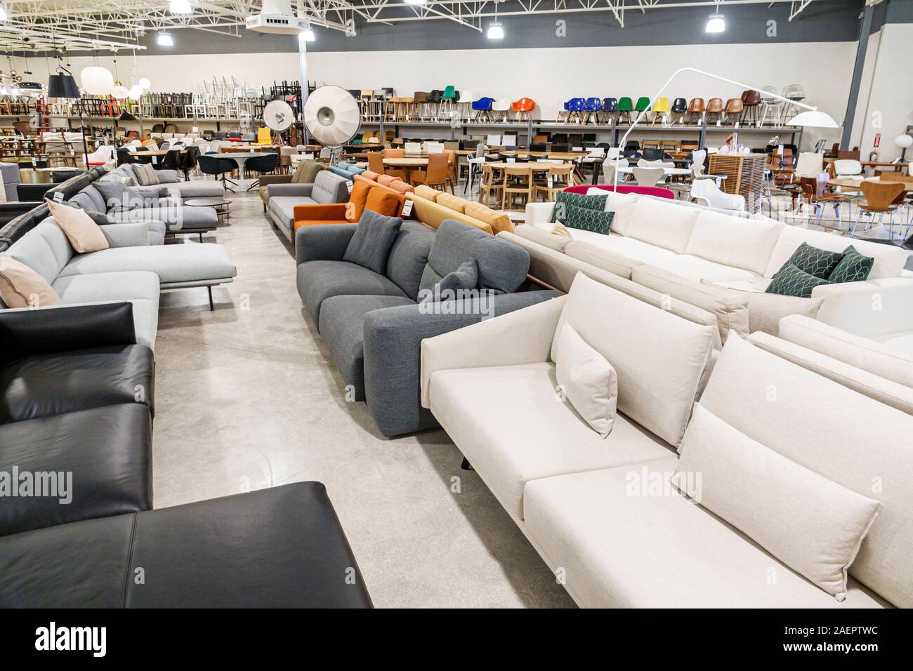 Vero Beach Florida,Vero Beach Outlets,outdoor outlet mall,shopping,Design Within Reach,store,modern furniture company,sofa couch,FL190920056 Stock Photo