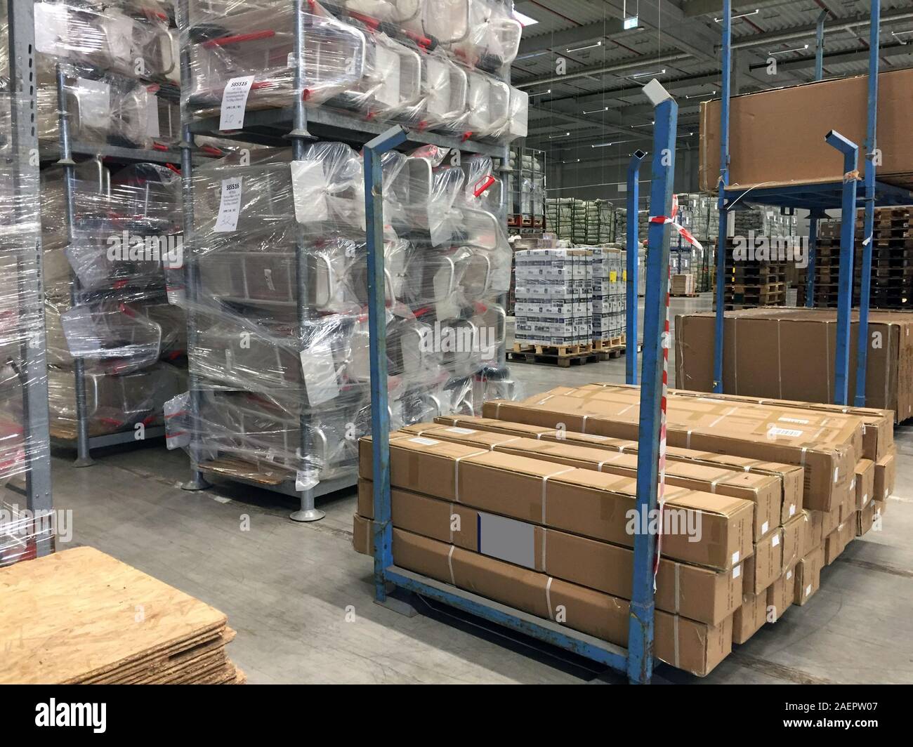 Large industrial warehouse. Warehouse space. Stock Photo