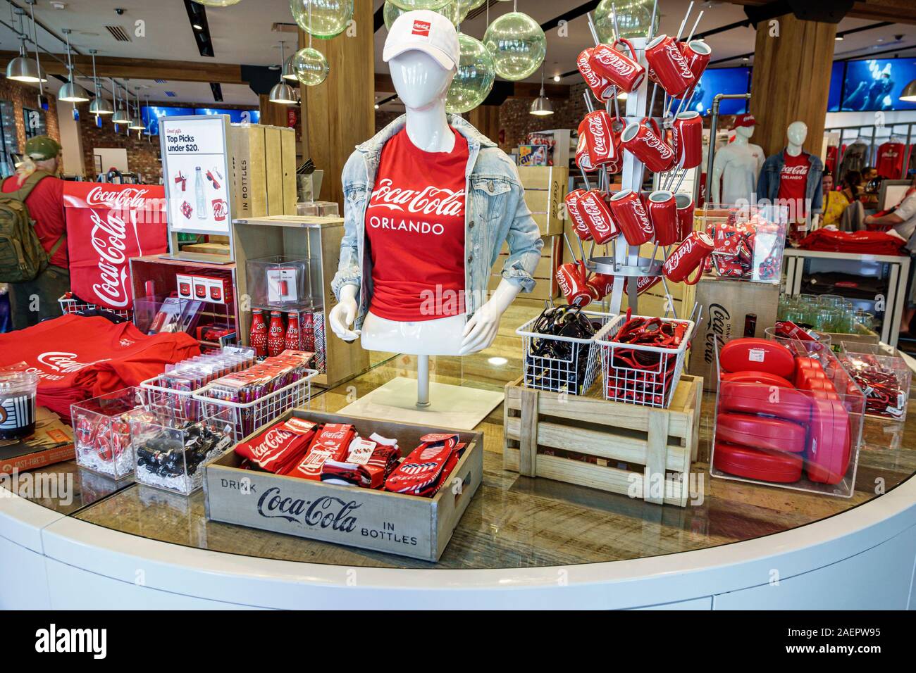 Orlando Florida Lake Buena Vista Downtown Disney Springs Outdoor Shopping Plaza Mall Coca Cola Store Brand Products Display Sale Souvenirs Fl Stock Photo Alamy